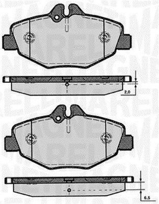 MAGNETI MARELLI stabdžių trinkelių rinkinys, diskinis stabdys 363916060318